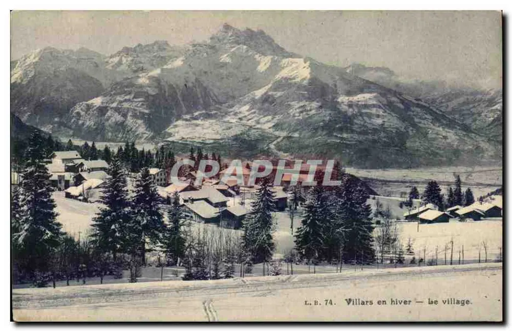 Villars im Winter — das Dorf — L.B. 74 - Vorderseite