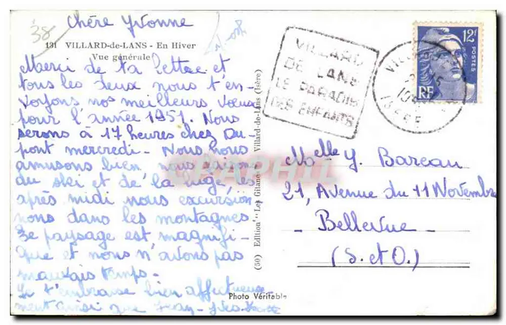 Villard-de-Lans — Vista geral — Edição 'La Gîte' (n°131) - Verso