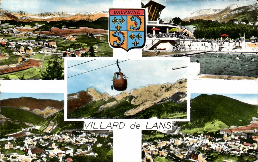 Villard de Lans — vista panorâmica e teleférico — editor Les Éditions J. Cellard - Frente
