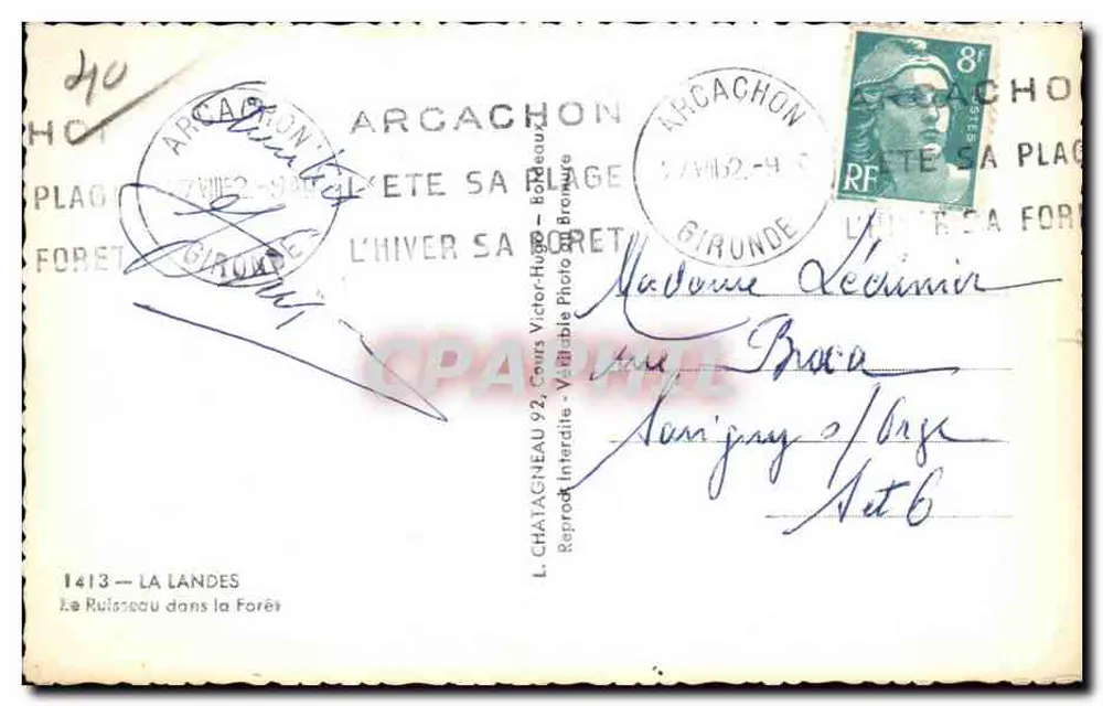 O Ruisseau na Floresta — Arcachon — L. Chataigneau 92 - Verso