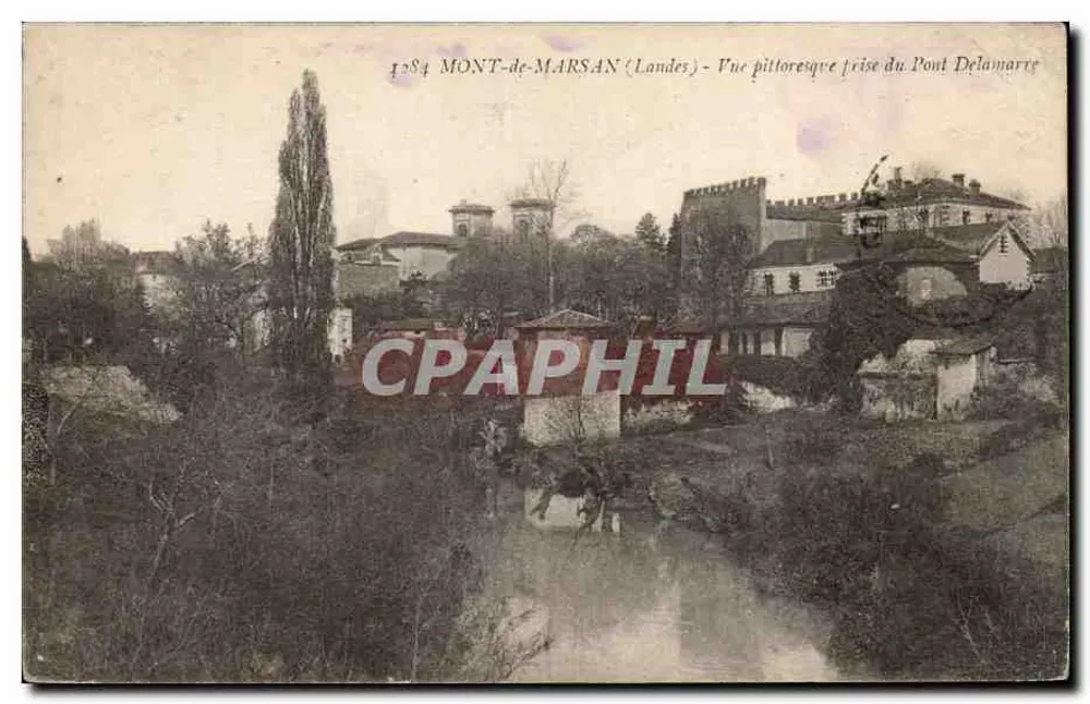 Mont-de-Marsan (Landes) — Ansichtskarte der malerischen Szene vom Pont Delamarre — unbekannter Verlag, Seriennummer nicht sichtbar - Vorderseite