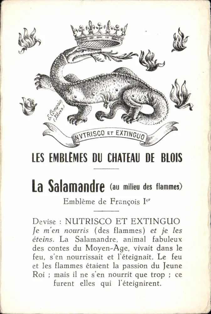 Die Salamander — Wappen des Schlosses Blois —, Nr. 417 - Vorderseite