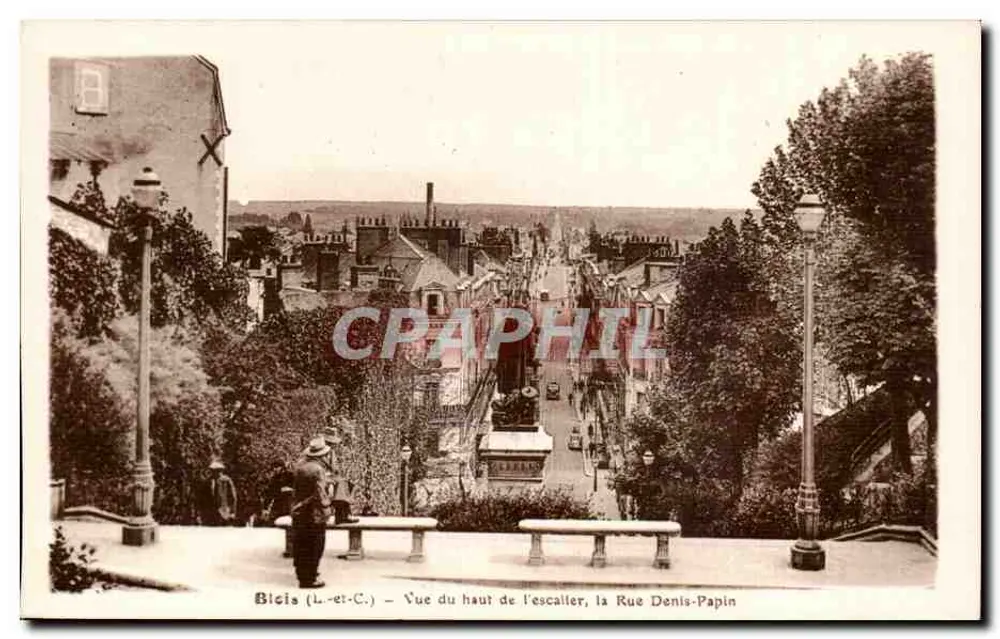 Bicis (L.-et-C.) — Blick von oben vom Treppenaufgang, Rue Denis-Papin — L. Lenormain, Orléans - Vorderseite