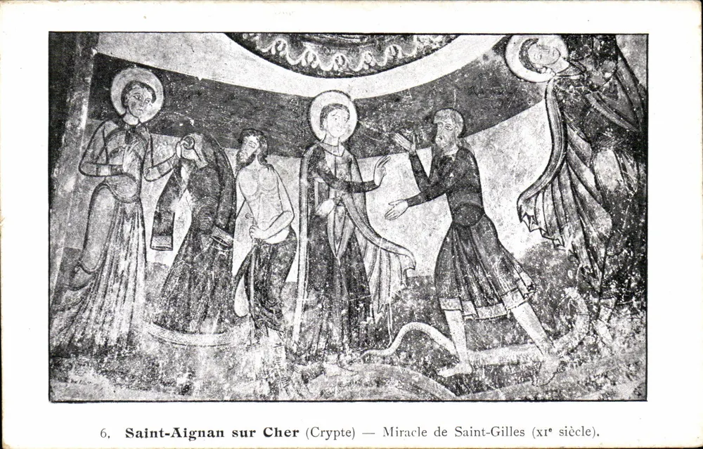 Saint-Aignan sur Cher — Crypte — Miracle de Saint-Gilles (XIe siècle) - Recto