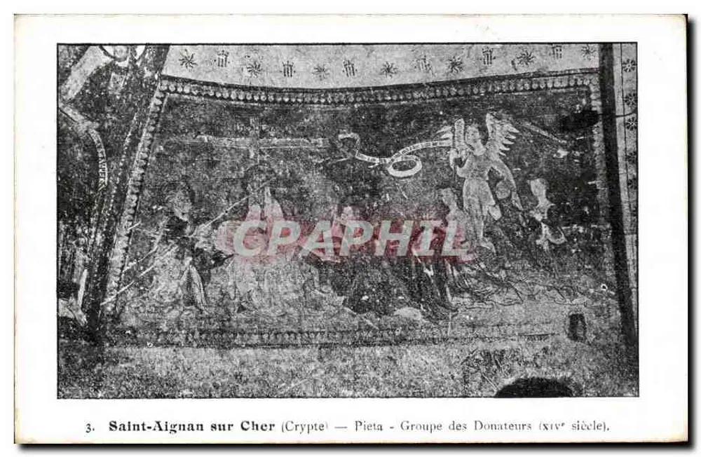 Saint-Aignan-sur-Cher — Krypta — Pietà — Gruppe der Spender (14. Jahrhundert) - Vorderseite