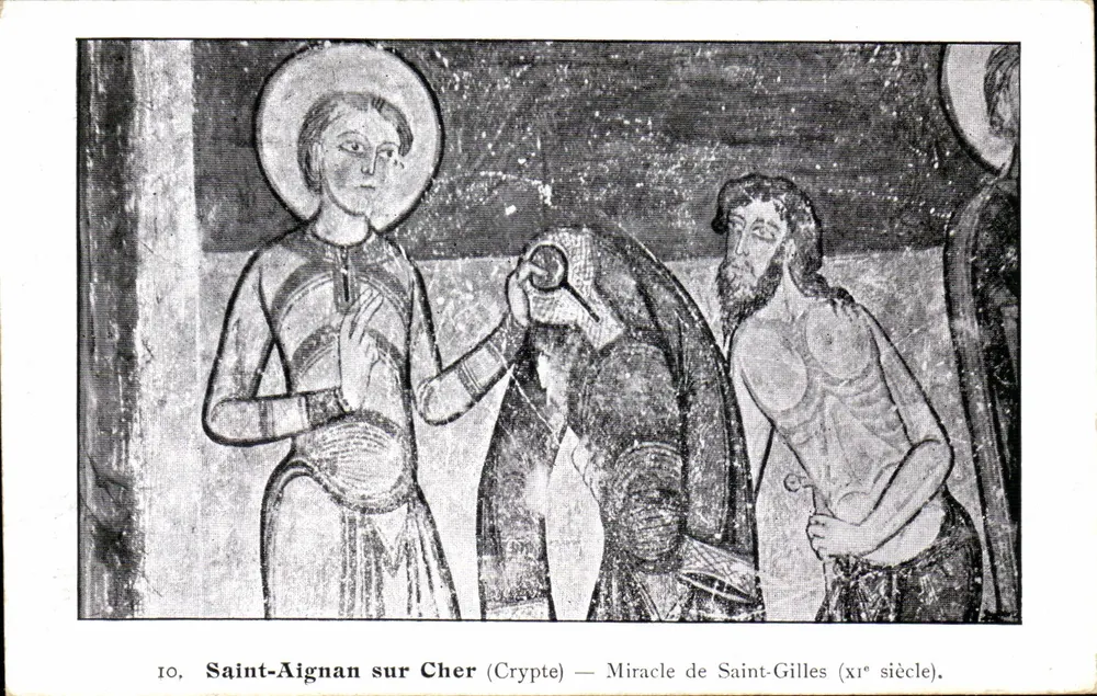 Saint-Aignan-sur-Cher (Krypta) — Wunder des Heiligen Gilles (11. Jahrhundert) - Vorderseite