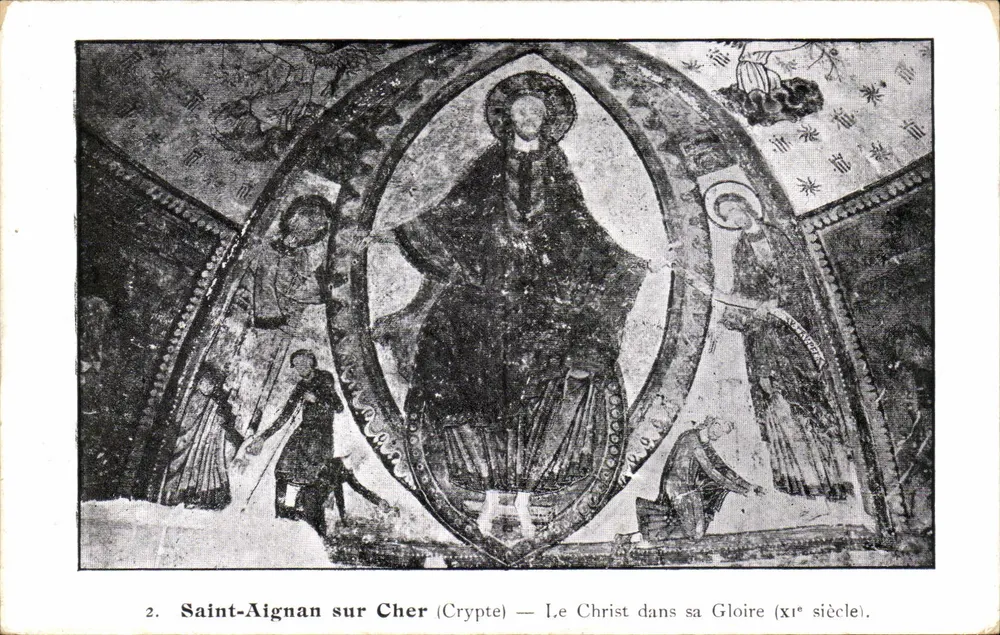 Saint-Aignan sur Cher — Krypta — Christus in seiner Herrlichkeit (11. Jahrhundert) - Vorderseite