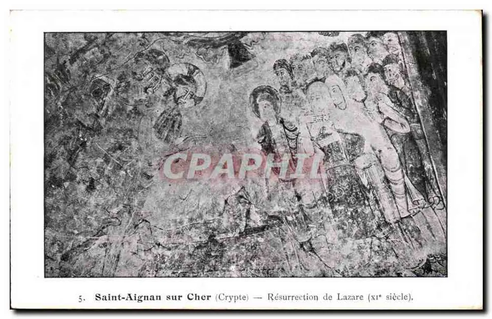 Saint-Aignan-sur-Cher — Krypta — Auferstehung des Lazarus (11. Jahrhundert) - Vorderseite