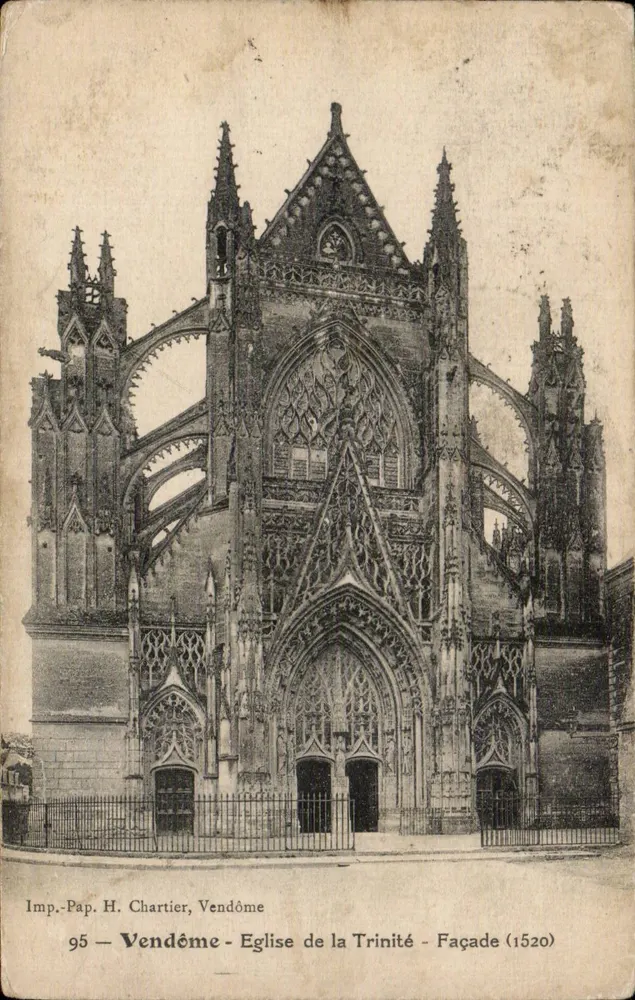 Vendôme - Igreja da Trindade - Fachada (1520) — Imp. Pap. H. Chartier, Vendôme, n° 95 - Frente