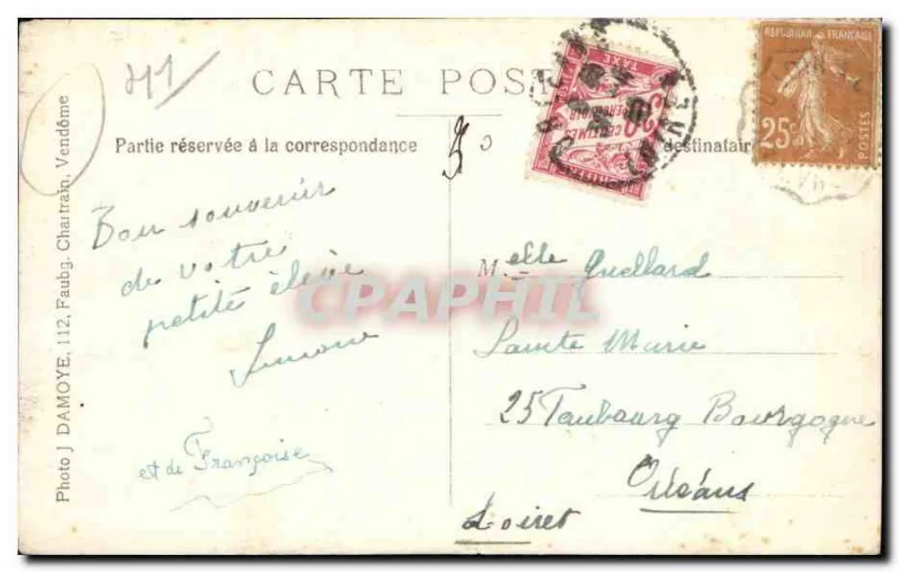 Vila em Chartraine — Vendée — Foto J. Damoye, n°112 - Verso