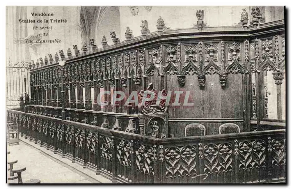 Vendôme - Stalles de la Trinité — (2e série) n° 12 — Vista geral - Frente