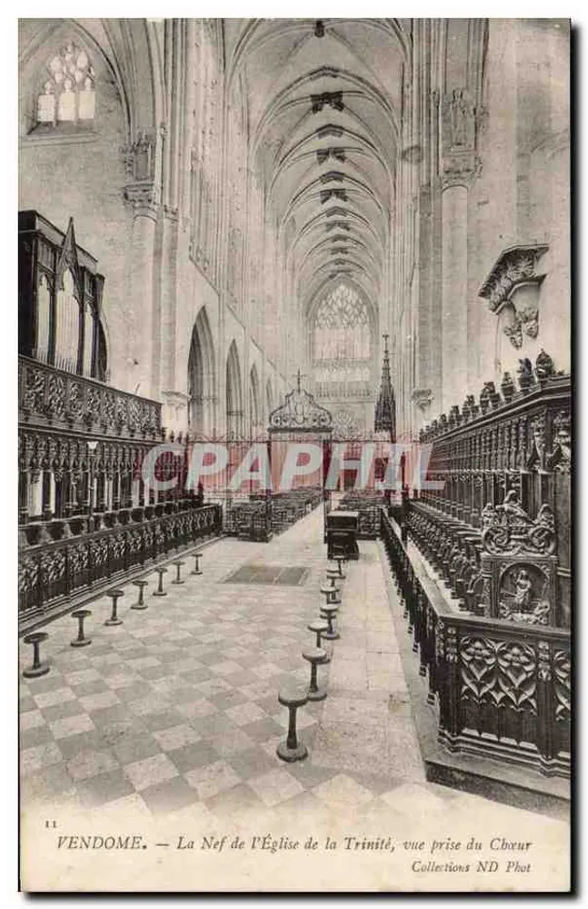 Vendôme — Kirchenschiff der Kirche der Dreifaltigkeit, Blick vom Chor aus — Collections ND Phot - Vorderseite