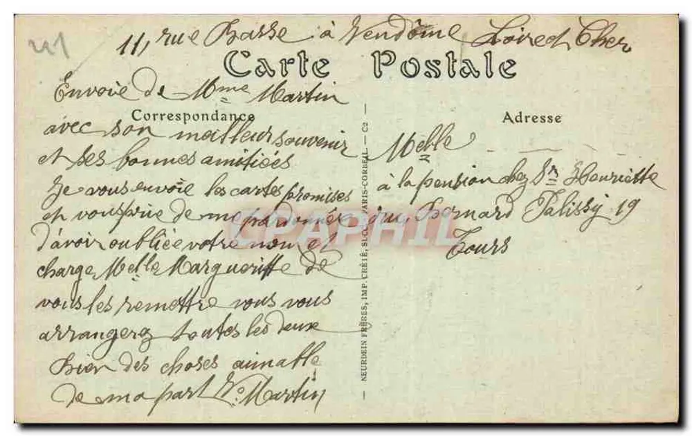 Vendôme — Fachada da Igreja da Trindade — J. P. (editor) - Verso