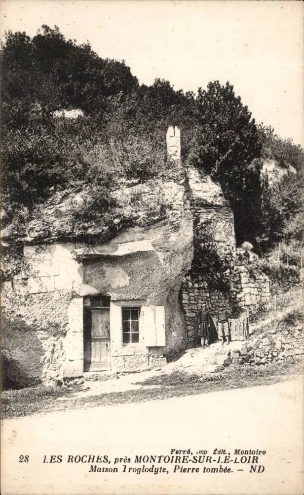 Les Roches, nahe Montoire-sur-le-Loir — Höhle, gefallener Stein — Perré, Verlag, Montoire-sur-le-Loir - Vorderseite