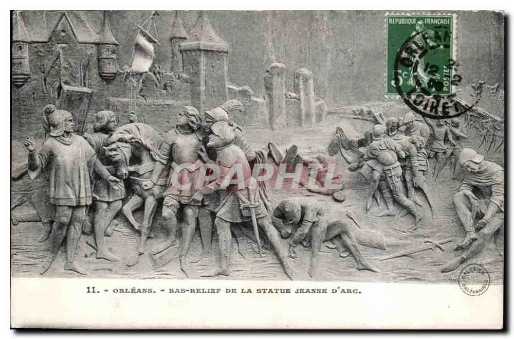 Orléans — Bas-relief da estátua de Joana d'Arc — editor anônimo, n°11 - Frente