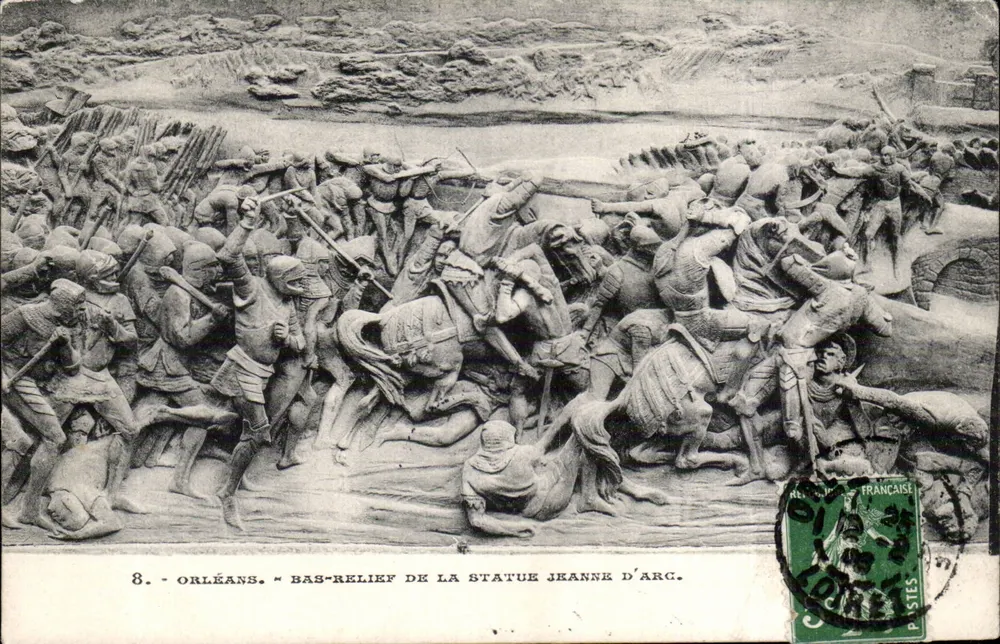 Orléans — Bas-relief da estatua de Joana d'Arc — editor P. L. P. n°8 - Frente