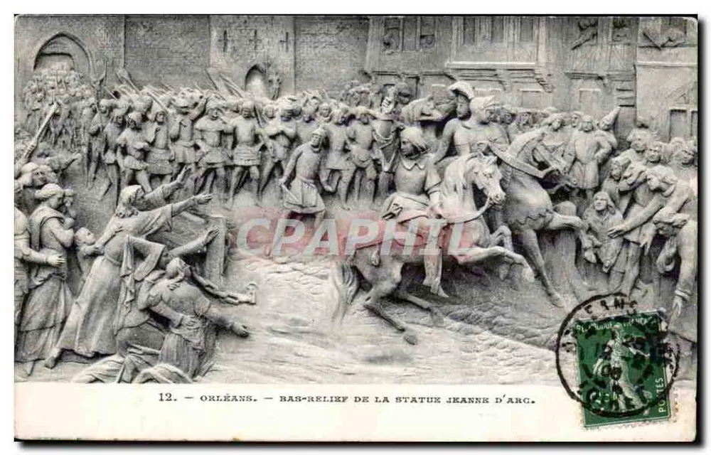 Orléans — Bas-relief da estátua de Joana d'Arc — editor não visível, n° 12 - Frente