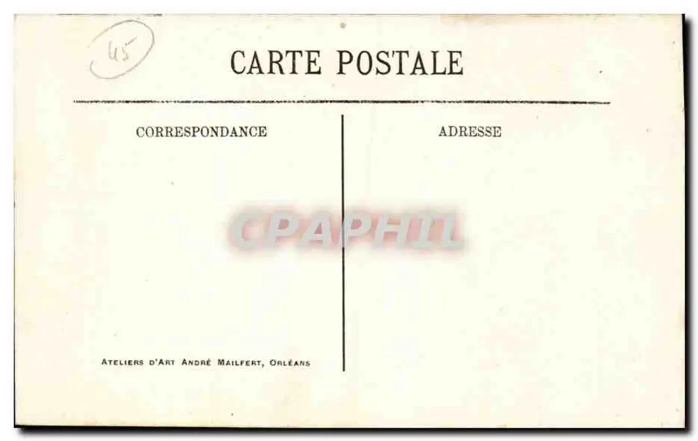 Orléans — Place Gambetta und Kirche Saint-Paterne — Ateliers d'Art André Mailfert - Rückseite