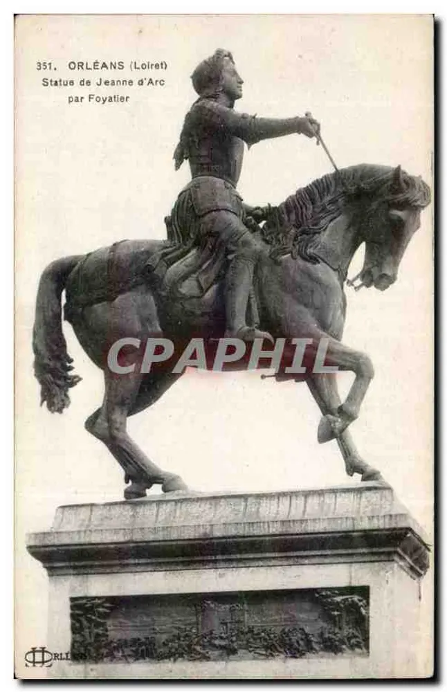 Orléans (Loiret) — Statue der Joan of Arc von Foyatier — n° 351 - Vorderseite