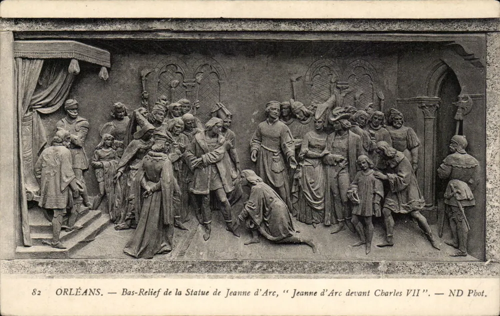 Orléans — Relief der Statue der Jeanne d'Arc, "Jeanne d'Arc vor Charles VII" — ND Phot. - Vorderseite