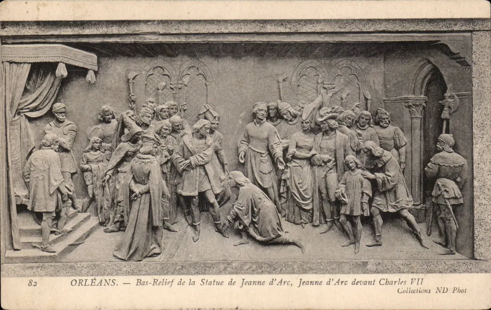 Orléans — Relief der Statue der Jeanne d'Arc, Jeanne d'Arc vor Charles VII — Collections ND Phot - Vorderseite