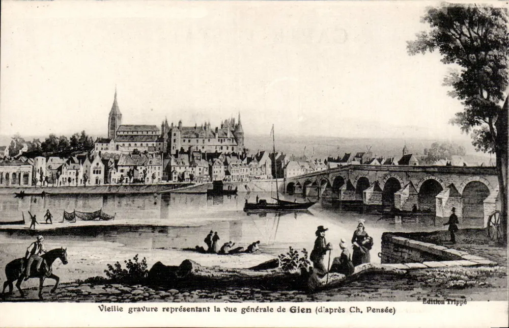 Allgemeiner Blick auf Gien — Alte Holzschnitte — Edition Trippé - Vorderseite