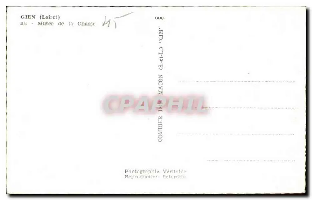 Gien (Loiret) — Museu da Caça — editor CIM - Verso