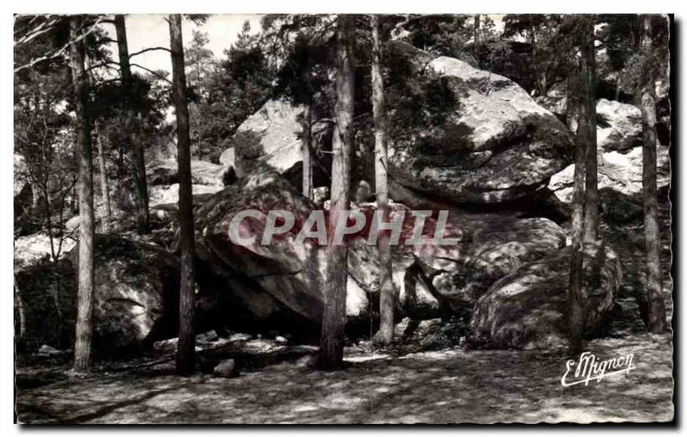Les Roches — paysage de rochers dans une forêt — Éd. E. Mignon - Frente
