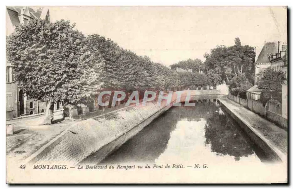 Montargis — Der Boulevard du Rempart aus Sicht des Pont de Paris — N.G. - Vorderseite