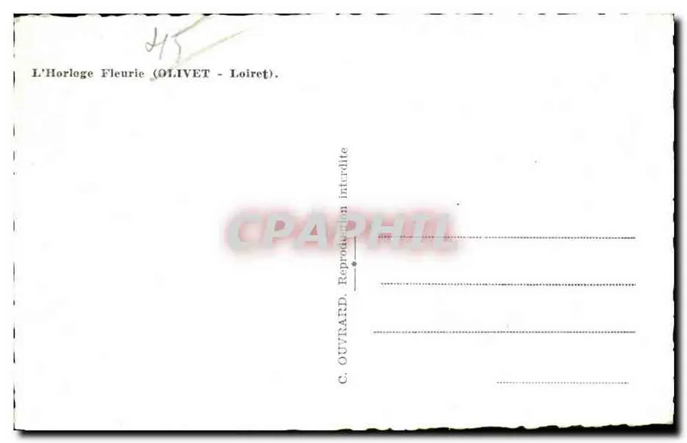 A Relógio Florido — Olivet - Loiret — C. Ouvrard - Verso