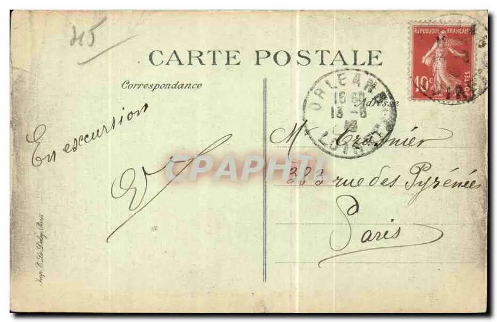 Olivet (Loiret) — Brzegi Loiret — Wydawca Orléans, nr 4325 - Rewers