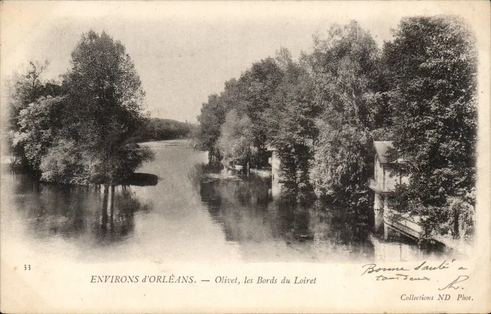 Ambiente de Orléans — Olivet, as margens do Loiret — Bonne Sauti em Tourdeux, Coleções ND Phot. - Frente