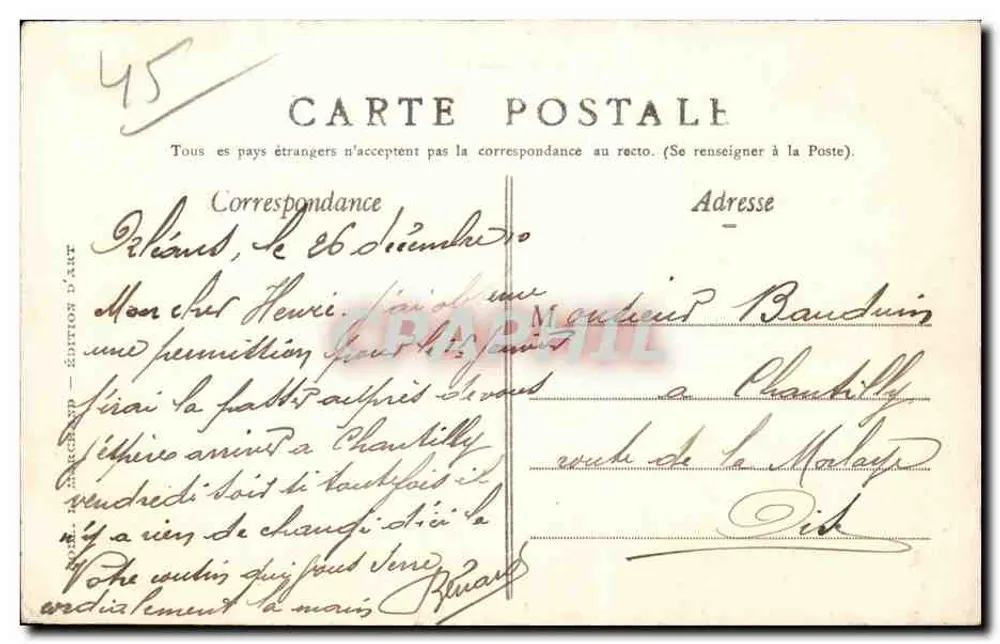 Um Orléans — Der Loiret oberhalb des Brückens — L. Marchand - Rückseite