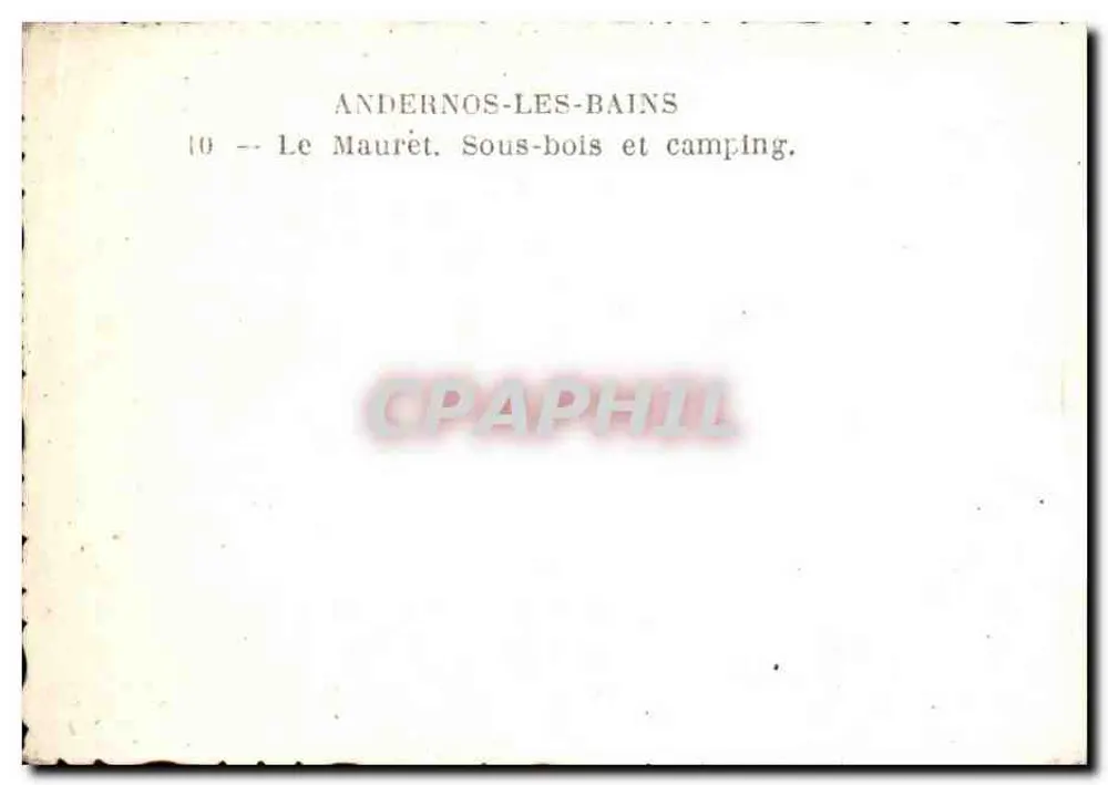 Andernos-les-Bains — Der Maurét. Unterholz und Camping — n°10 - Rückseite