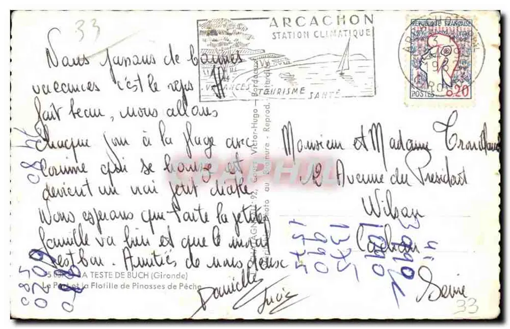 Fischereihafen von Arcachon — Ansicht der Pinassenflottille — Verleger Elce - Rückseite