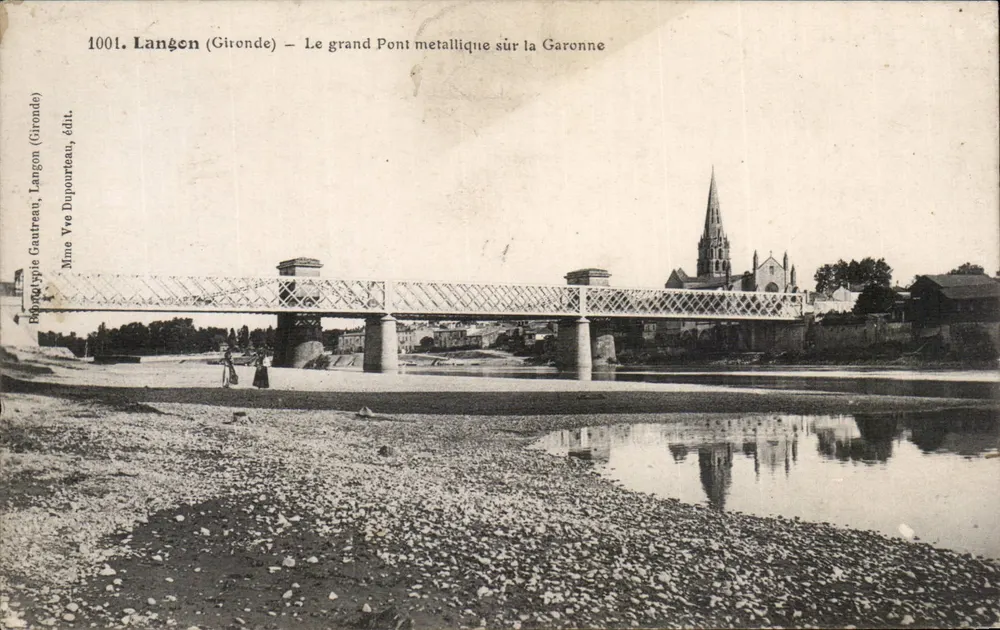 Langon (Gironde) — Der große Metallbrücke über die Garonne — Mine Vve Dupourreau, Langon - Vorderseite
