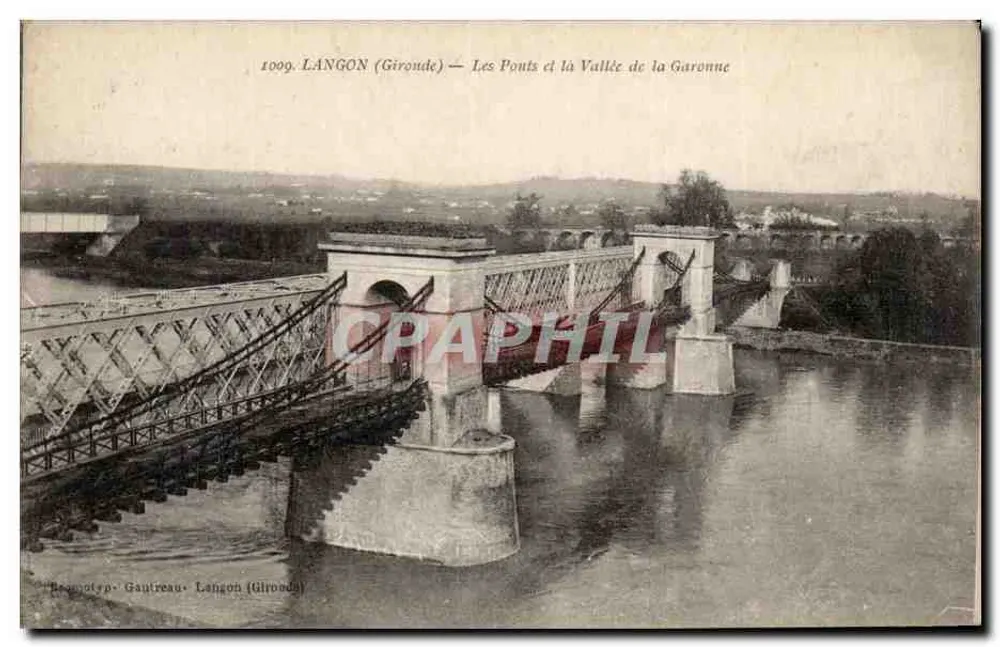Langon (Gironde) — Die Brücken und das Tal der Garonne — Bégonot & Gautreau - Vorderseite