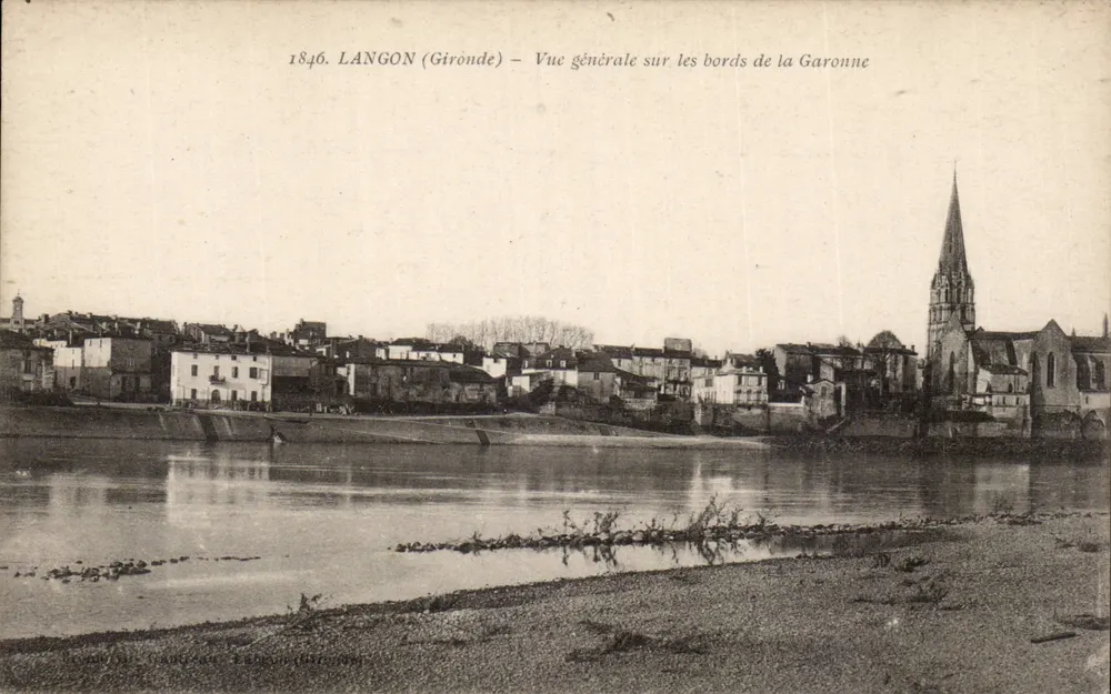 Langon (Gironde) — Allgemeiner Blick auf die Ufer der Garonne — unbekannter Verlag, Seriennummer 1846 - Vorderseite