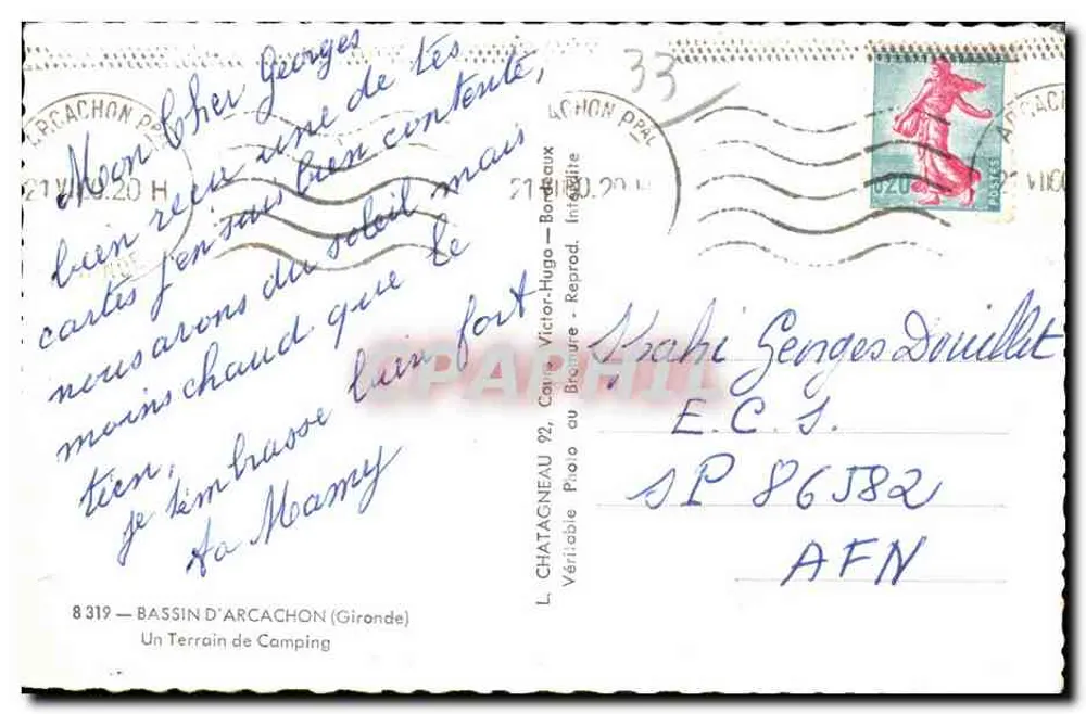 Bassin d'Arcachon — Terreno de acampamento — L. Chatacneau - Verso
