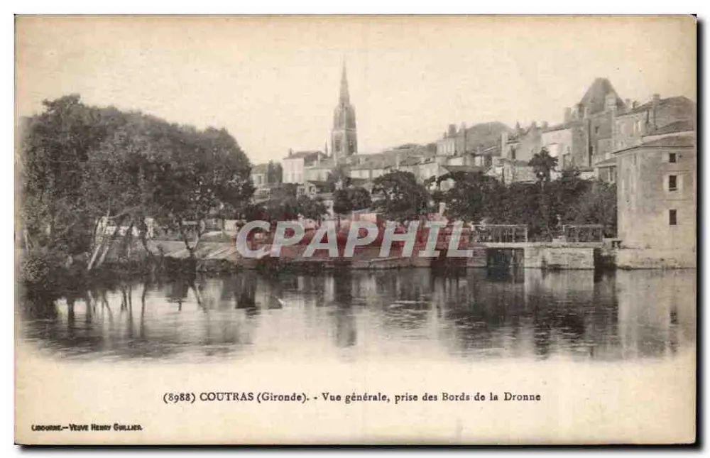 COUTRAS (Gironde) — Allgemeine Ansicht vom Ufer der Dronne — Veuve Henry Goller - Vorderseite