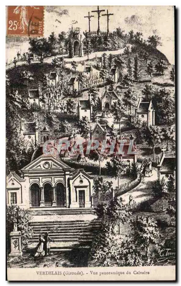 Verdelais (Gironde) — Panoramablick auf den Calvary — C. Terr. - Vorderseite