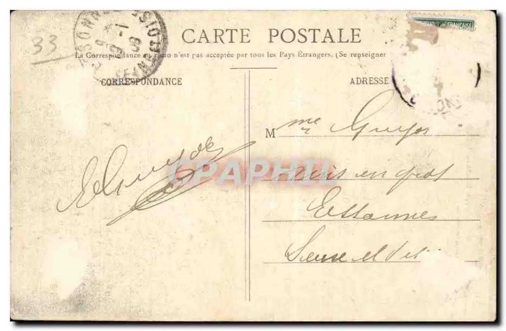 Lesparre (Médoc) — Turm des alten Schlosses genannt l'Honneur de Lesparre — Henry Guillier, 44 rue Fonneuve - Rückseite