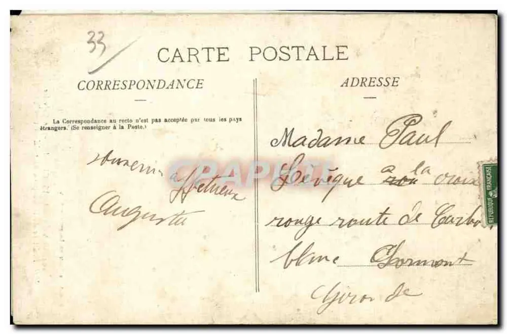 Der Calvaire — Innenansicht der Kapelle der Erwiderung — Bromotypie Gautreau, Langon (Gironde) - Rückseite