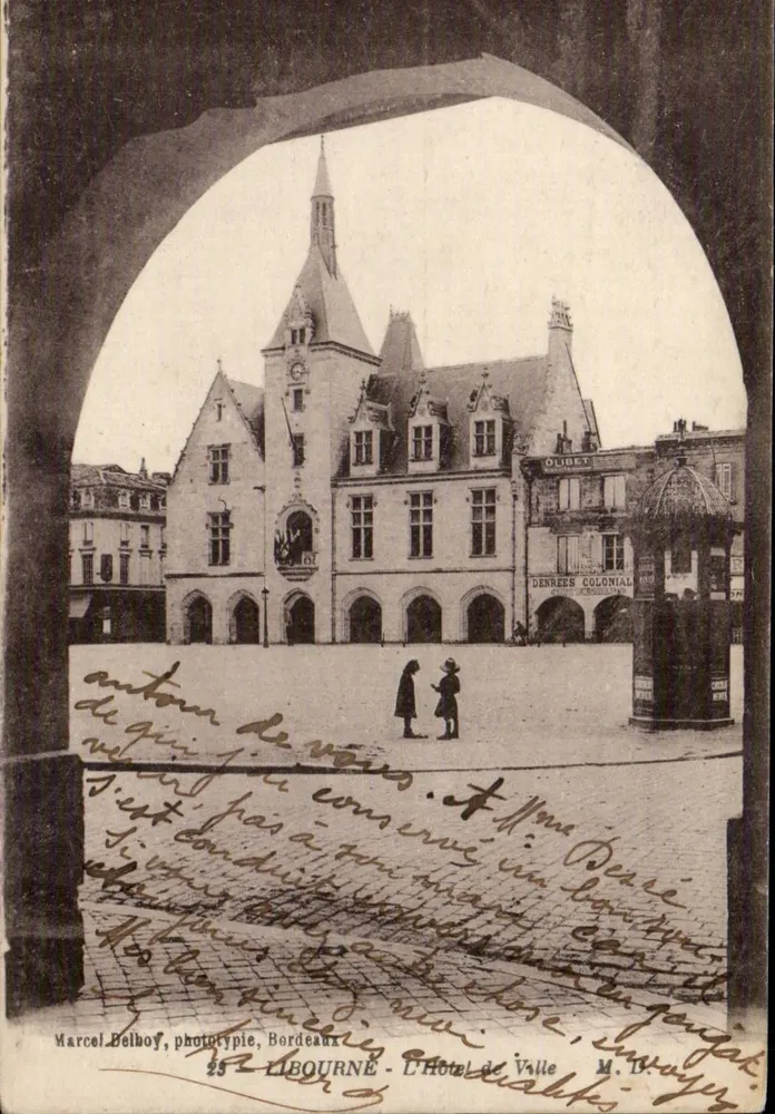 Libourne - Hotel Miasta — Marcel Belbof, fototypia, Bordeaux, nr 25 - Awers