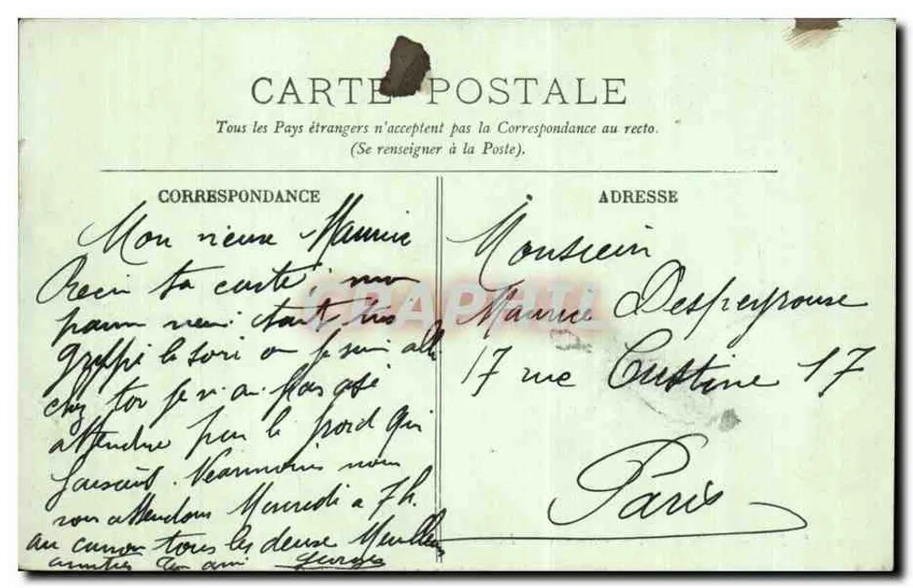 Paris — Notre-Dame — Chimères — LL. — n° 441 - Verso