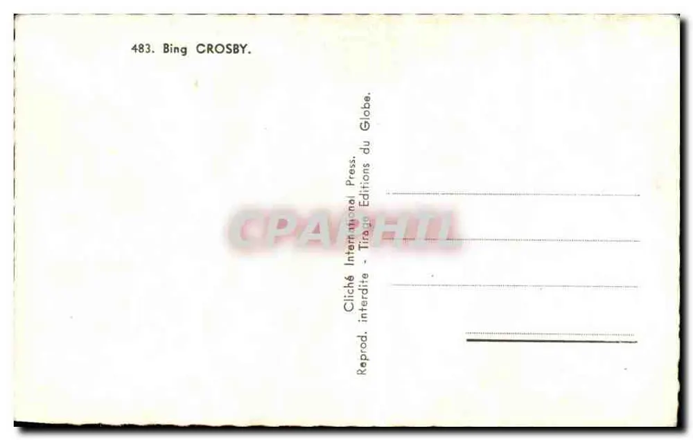 बिंग क्रोसी - पोर्ट्रेट - इंटरनेशनल प्रेस के क्लिचे, संख्या 483 - पीछे