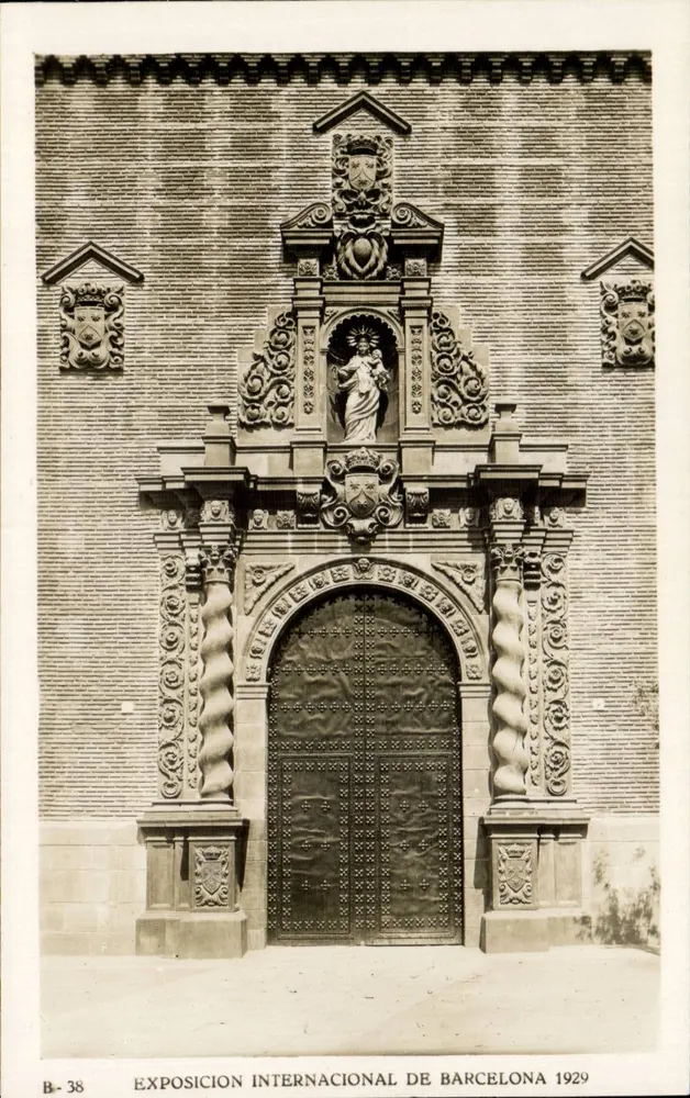Portal der Kirche — Internationale Ausstellung von Barcelona 1929 — Fotografischer Verlag von Barcelona, n° B-38 - Vorderseite