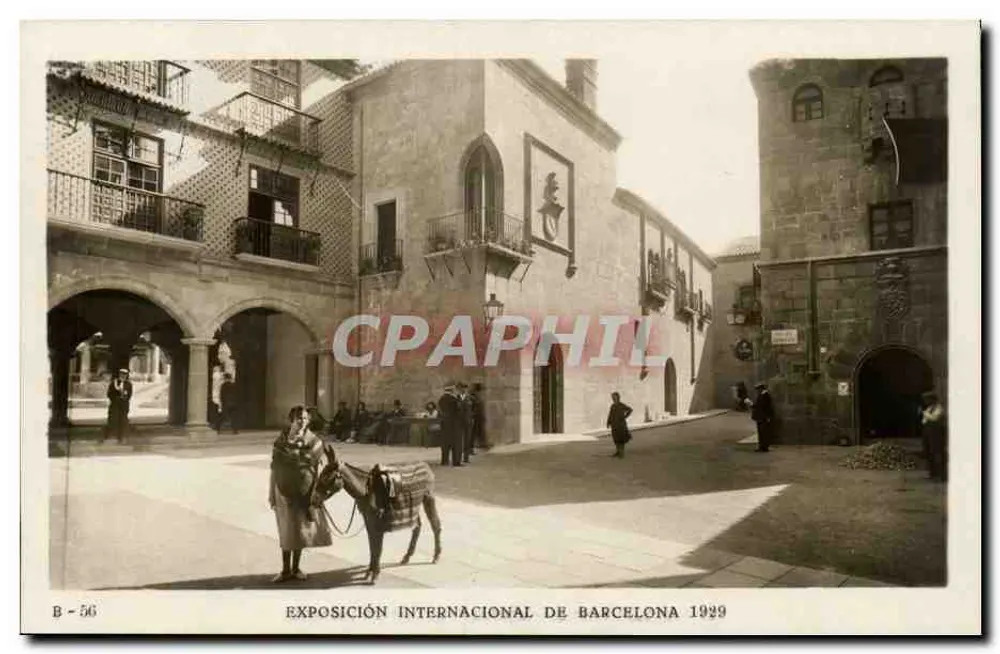 Spanisches Dorf — Porticos von Sangüesa und Calle de la Conquista — Editorial Fotográfica, Barcelona, n° B-56 - Vorderseite