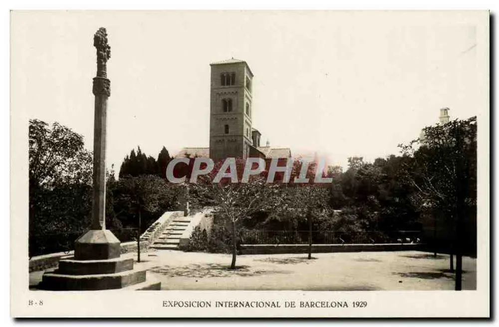 Römischer Klosterblick vom Bastion — Internationale Ausstellung von Barcelona 1929 — Verlag: Editorial Fotográfica, Barcelona, Nr. B-8 - Vorderseite