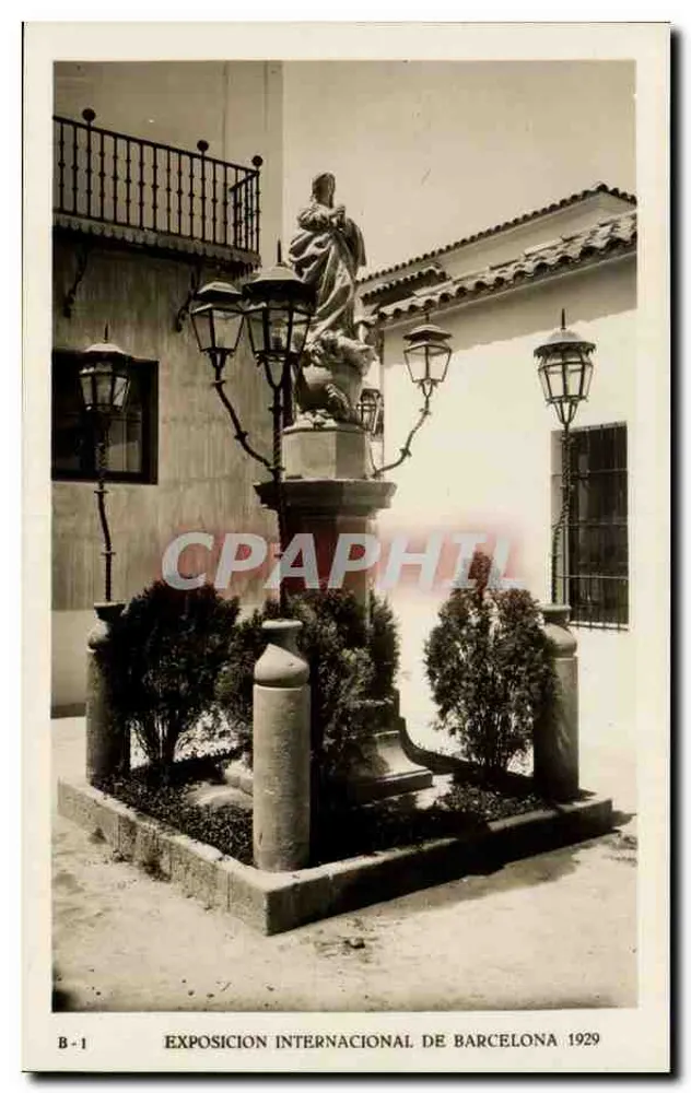 Statue im Garten — Internationale Ausstellung von Barcelona 1929 — Verlag J. B. Barcelona - Vorderseite
